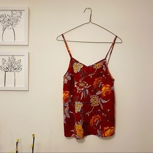 ASOS red floral pattern spaghetti strap tank